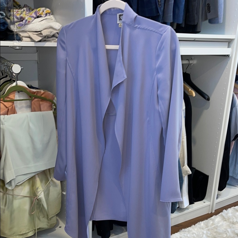 Anne Klein Lavender Flowy Long Blazer